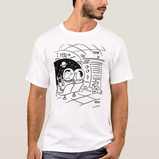 宇宙飛行士が郵便配達に驚く Tシャツ (正面)