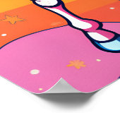 宇宙飛行士が雲の上のユニコーンに乗る ポスター (角)