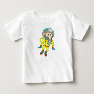 宇宙飛行士としてのサル ベビーTシャツ