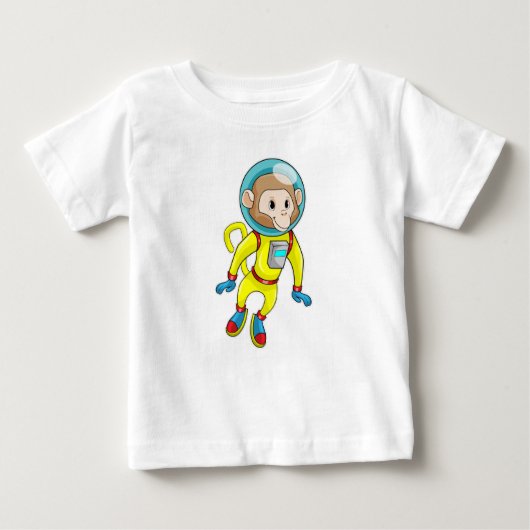 宇宙飛行士としてのサル ベビーTシャツ (正面)