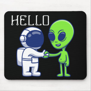 宇宙飛行士とエイリアンのマウスパッド マウスパッド