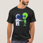 宇宙飛行士とエイリアンのTシャツ Tシャツ (正面)