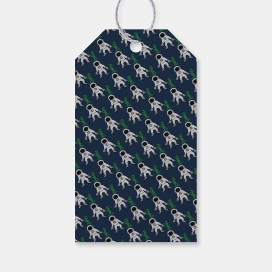 宇宙飛行士とエイリアン、アウタースペースパーティー ギフトタグ (裏面)