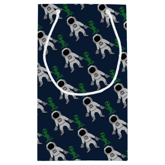 宇宙飛行士とエイリアン、アウタースペースパーティー スモールペーパーバッグ (裏面)