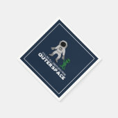 宇宙飛行士とエイリアン、アウタースペース スタンダードカクテルナプキン (角)