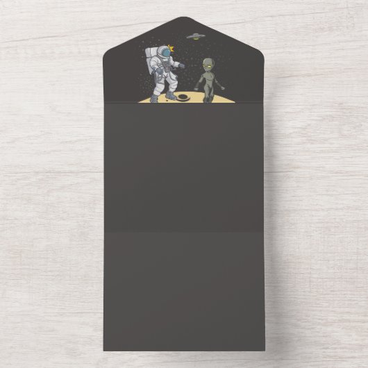 宇宙飛行士とエイリアン オールインワン招待状 (内側)