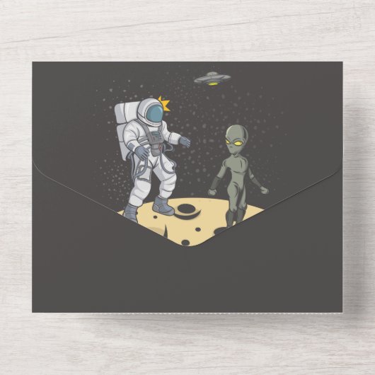 宇宙飛行士とエイリアン オールインワン招待状 (裏面)