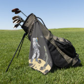 宇宙飛行士とエイリアン ゴルフタオル (グリーン)