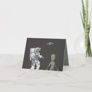 宇宙飛行士とエイリアン サンキューカード