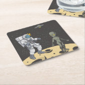宇宙飛行士とエイリアン スクエアペーパーコースター (アングル)