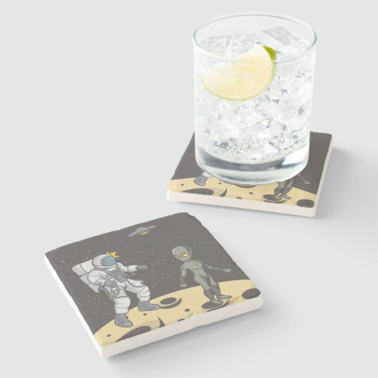 宇宙飛行士とエイリアン ストーンコースター (横)