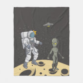 宇宙飛行士とエイリアン フリースブランケット (正面)