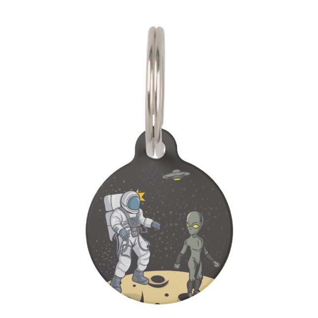 宇宙飛行士とエイリアン ペット　ネームタグ (正面)