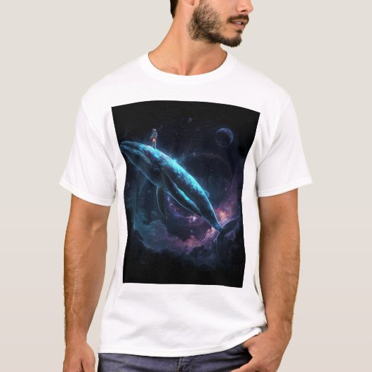 宇宙飛行士とクジラ Tシャツ (正面)