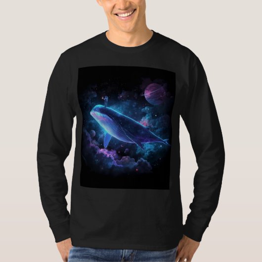 宇宙飛行士とクジラ Tシャツ (正面)
