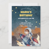 宇宙飛行士とジェットの誕生日 招待状 (正面)