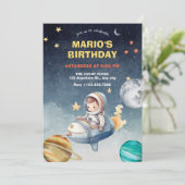 宇宙飛行士とジェット宇宙誕生日 招待状 (スタンド正面)