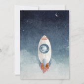 宇宙飛行士とジェット宇宙誕生日 招待状 (裏面)