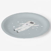 宇宙飛行士とスター宇宙誕生日パーティー ペーパープレート (アングル)