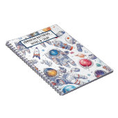 宇宙飛行士とスパイラル写真ノートブック ノートブック (右側)