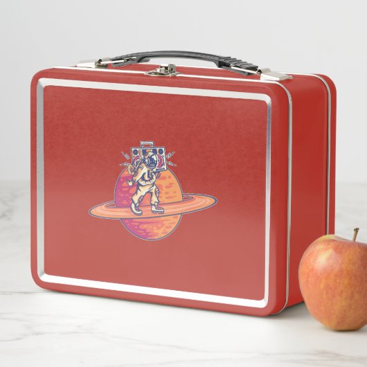 宇宙飛行士とブームボックスの音楽愛好者 メタルランチボックス (インサイチュ)