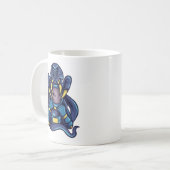 宇宙飛行士とモンスターの戦い コーヒーマグカップ (正面左)