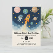 宇宙飛行士とロケットアドベンチャー宇宙誕生日 招待状 (スタンド正面)