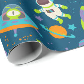 宇宙飛行士とロケット ラッピングペーパー (ロールコーナー)
