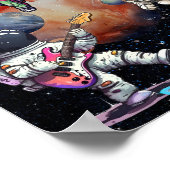 宇宙飛行士と可愛い猫アウト宇宙ポスター ポスター (角)