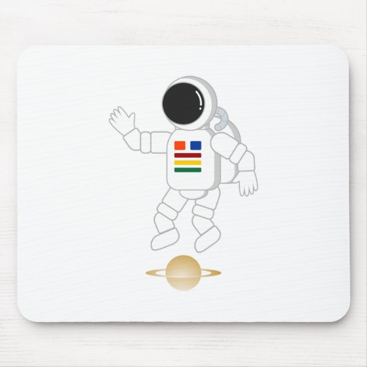 宇宙飛行士と土星 マウスパッド (正面)