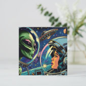 宇宙飛行士と地球外エイリアン カード (スタンド正面)