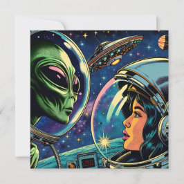 宇宙飛行士と地球外エイリアン カード
