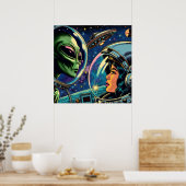 宇宙飛行士と地球外エイリアン ポスター (キッチン)