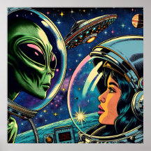 宇宙飛行士と地球外エイリアン