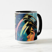 宇宙飛行士と地球外エイリアン マグカップ (正面右)