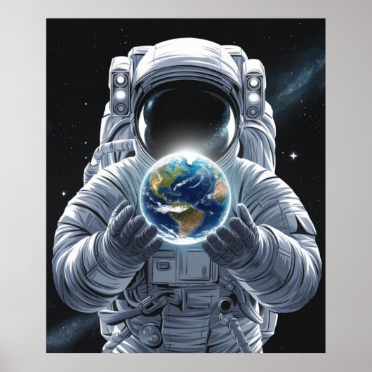 宇宙飛行士と地球 ポスター (正面)