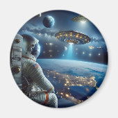 宇宙飛行士と宇宙飛行士 マグネット (正面)