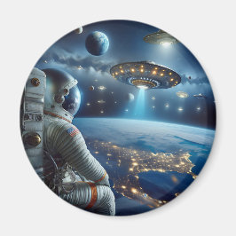 宇宙飛行士と宇宙飛行士 マグネット