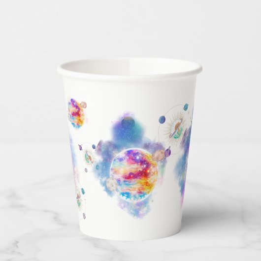 宇宙飛行士と宇宙 紙コップ (左)