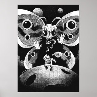 宇宙飛行士と恐ろしい蝶 ポスター
