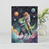 宇宙飛行士と恐竜が宇宙にいる サンキューカード (スタンド正面)