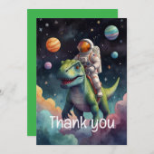宇宙飛行士と恐竜の宇宙での冒険 サンキューカード (正面/裏面)