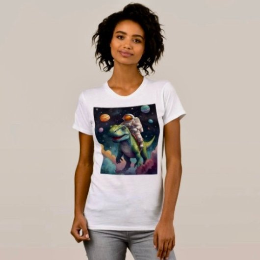 宇宙飛行士と恐竜の宇宙Tシャツ Tシャツ