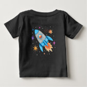 宇宙飛行士と惑星とロケット ベビーTシャツ (裏面)