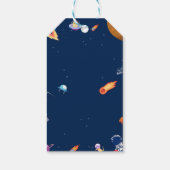 宇宙飛行士と惑星と星 水彩画 ギフトタグ (裏面)