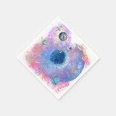 宇宙飛行士と惑星の誕生日パーティーテーマ スタンダードカクテルナプキン (角)