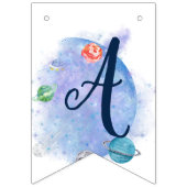 宇宙飛行士と惑星ハッピーバースデーのバンティングバナー バンティングフラッグ (第3の旗)