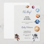 宇宙飛行士と惑星バビシャワー招待状 招待状 (正面/裏面)