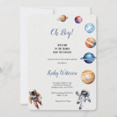 宇宙飛行士と惑星バビシャワー招待状 招待状 (正面)