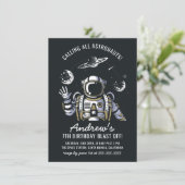 宇宙飛行士と惑星ボーイズバースデーパーティー 招待状 (スタンド正面)